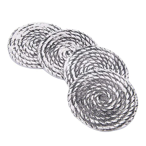Sous-verres en métal faits à la main avec design en corde, ensembles de sous-verres en métal fantaisie, écologiques, résistants à la chaleur, 5 mm - Product Image 3
