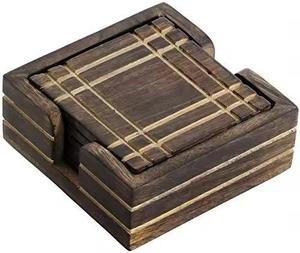 Ensemble de palettes de sous-verres en bois pour boissons chaudes et froides, sous-verres de palettes en bois, sous-verres en ardoise pour tasses, napperon porte-gobelet pour canapé - Product Image 6