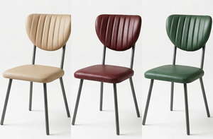 Silla de comedor tapizada en cuero sintético con patas de metal, cómoda silla para cocina, hogar, cafetería, restaurante. - Product Image 4