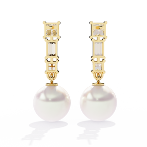 HPHT Lab Grown Diamond Jewelry 10K Solid Gold White Pearl Screw Stud Back Boucles d'oreilles Fine Jewelry Dropshipping Supplier - Product Image 6