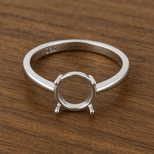 Base de Anillo Redonda de Plata de Ley 925 para Engastar Piedras Preciosas de 7 mm, Base para Fabricación de Joyería DIY, Anillo de Bisel Redondo, Soporte para Anillo Hecho a Mano, Regalo para Mujer - Product Image 6