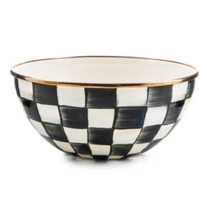 Bol en métal de luxe pour la décoration de la maison avec nacre, bol de service écologique pour les fêtes, design peint en noir et blanc - Product Image 5