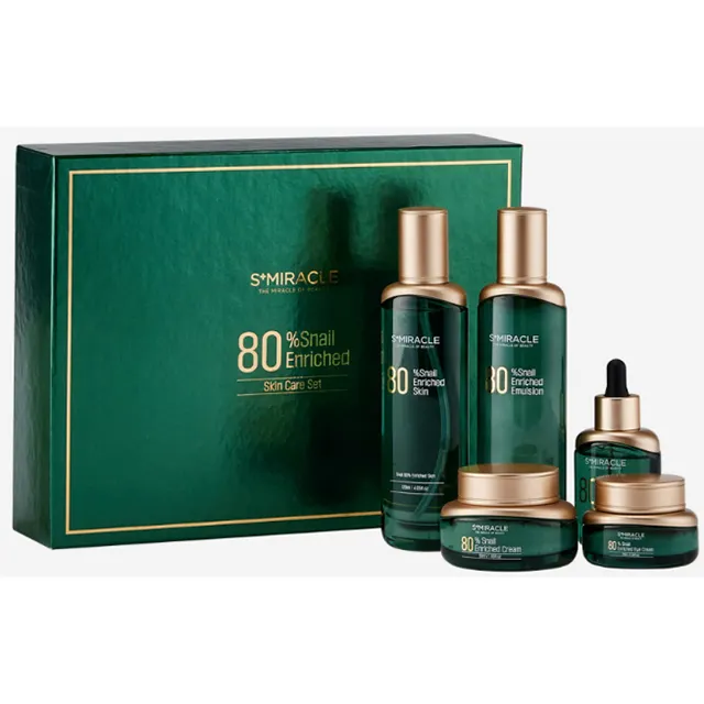 Feito na Coréia K-Beauty caracol 80% conjunto de cuidados com a pele enriquecido para todos os tipos de pele clareamento anti-rugas envelhecimento novo produto de venda quente