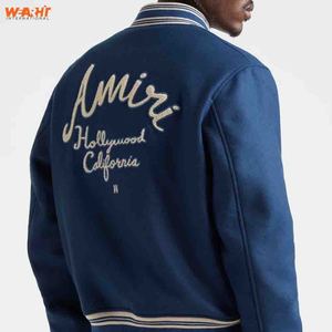 Fabricante OEM de alta calidad de la Universidad de los hombres de béisbol personalizado Bomber Letterman cuero Varsity chaqueta soporte bordado para el invierno - Product Image 4