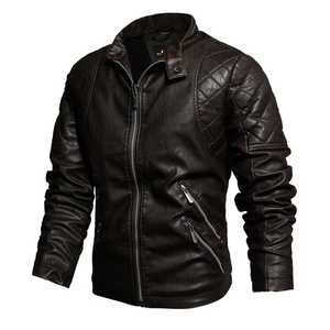 Veste en cuir véritable pour hommes de la meilleure qualité pour l'automne et l'hiver High Street Style couleur unie avec service OEM vente en ligne - Product Image 1
