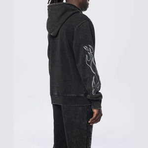 Sudadera con Capucha SDL Personalizada para Hombre, con Pedrería, Lavado Ácido, Estilo Holgado, Impresión Personalizada, Corte Cuadrado, Sudaderas con Pedrería para Hombre - Product Image 4