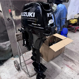 Suz-uki Motor fueraborda DF4A 15HP 4 tiempos, eje corto de 15 pulgadas, Tiller FORSALE - Product Image 1