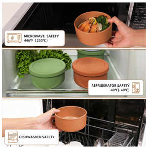 Factory Wholesale Custom High Quality Silicone Food <b>Storage</b> Containers Round Nestable Bowls with Lids for Freezer <b>Microwave</b> - Product Image 4