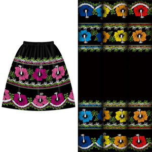 New Fashion Hawaiian Islander Guam Micronesia Design 100% Cotton Floral Embroidered Printed <b>Skirt</b> for Women Casual Beach <b>Skirt</b> - Product Image 4