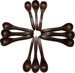 Cuillère en bois poli naturel pour mélanger le thé, le café et le sucre avec une finition lisse et une prise en main confortable - Product Image 1