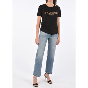 เสื้อยืดสำหรับผู้หญิงเสื้อยืดสีดำมีโลโก้ออกแบบได้ตามต้องการพิมพ์โลโก้ได้ตามต้องการ - Product Image 3