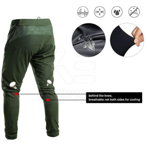 Men Fitted Breathable Quick Dry 100% Cotton Seamless Fusing <b>Cycling</b> Pants Long Length Green - Product Image 3