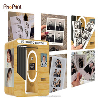 Photomaton coréen rétro en bois, instantané, fermé, avec assemblage détachable, pour selfies et photos de passeport