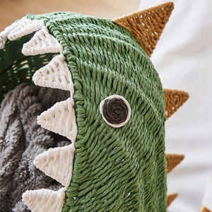 Shark & Dinosaur Shaped Rattan <b>Hamper</b>, Fun Animal Themed Woven Laundry Basket <b>for</b> Kids - Product Image 5
