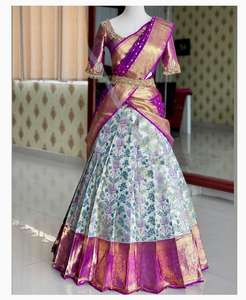 Comprar Kanjivaram seda Zari Lehengas con blusa en línea estilo Bollywood tejido a mano por fashionharbor para ocasiones de fiesta - Product Image 4