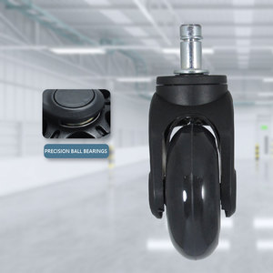 Rueda de ajuste universal con soporte de plástico duro de 2,5 pulgadas con ruedas de PU transparentes - Product Image 4