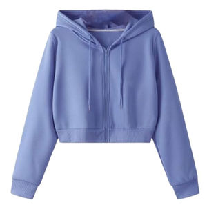 2026 Style Unique à capuche recadrée sweats à capuche pour femmes 100% coton écologique respirant Logo personnalisé bas prix sweats à capuche vente - Product Image 1