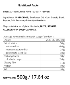 Pistacchi Sgusciati Tostati Artigianali Francesi Finuts con Sapore di Pepe, Snack di Frutta Secca Naturale 500g - Product Image 3