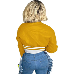 แจ็กเก็ตหนังแฟชั่นปักลายสำหรับสตรีสไตล์วินเทจ - Product Image 6