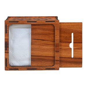 Boîte à mouchoirs en bois naturel de luxe fabriquée à la main avec un design antique pour une utilisation élégante et fonctionnelle au prix de gros de l'Inde - Product Image 3