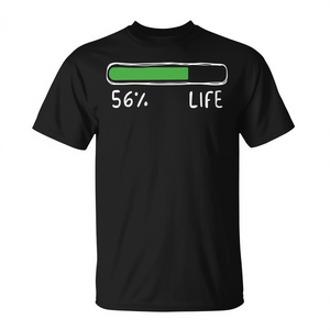 T-shirt Life Percentage, regalo di compleanno per 56 anni, unisex, girocollo, manica corta, stampa digitale - Product Image 3