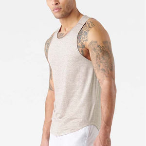 Camiseta sin mangas informal para hombre más vendida, ropa de verano sostenible y transpirable, hecha de algodón de poliéster antibolitas, precio competitivo - Product Image 5