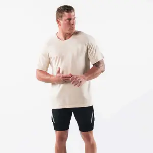 高品质男士健身训练慢跑健身房t恤定制印花标志尺寸t恤压缩衬衫