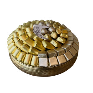 Luxury Golden Hammered Metal Chocolate Bowl Elegant <b>Ramadan</b> Wedding Party Sweets Serving Bowl For Hotel Supply Low Price - Product Image 2