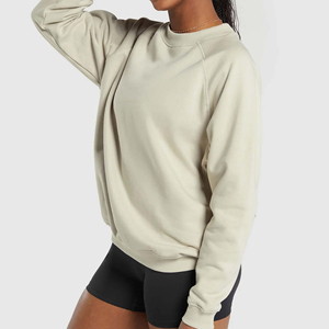 Personalizado impreso diseño raglán manga larga cuello redondo 100% algodón fondo grueso ecológico pulóver sudaderas para mujeres - Product Image 5