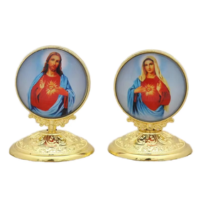 Estatua de la Virgen María de <span class=keywords><strong>Guadalupe</strong></span> en Aleación, Estatua Católica de Jesús, Corazón, Iglesia, Decoración Cristiana para el Hogar, Cruz de Metal para Iglesia - Product Image 4