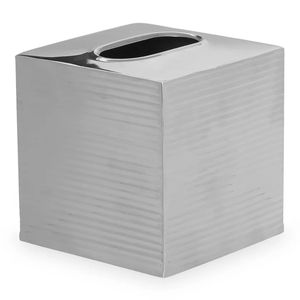 Porte-boîte à mouchoirs carré argenté moderne Couverture de mouchoirs en métal élégante pour salle de bain chambre salon bureau décoration de la maison - Product Image 1