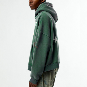 Sweats à capuche à fermeture éclair personnalisés à la mode avec motifs de points brodés et design perlé automne mode ODM approvisionnement - Product Image 4