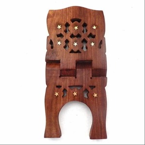 <b>Book</b> Stand with Storage <b>Box</b> Foldable Carved Quran Holder Handcrafted Wooden Modern Customized Logo Horizontal Adults Brown 001 - Product Image 4