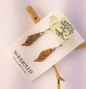 Boucles d'oreilles en bois faites à la main-Bijoux pendants de luxe pour femmes, design naturel et élégant VIET FARGIMEX - Product Image 3