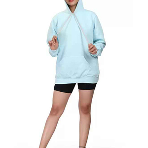 Pull-over à capuche pour femmes, vente en gros, couleur unie, Logo personnalisé, surdimensionné - Product Image 6