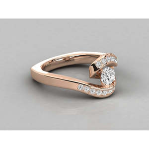Anillo Solitario de Oro de 14K para Mujer con Diamante Cultivado en Laboratorio - Product Image 1