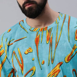 Camisetas de gran tamaño lisas, ropa informal de ajuste relajado para hombre, 100% algodón personalizable, camiseta para hombre, ajuste holgado, estampado - Product Image 4