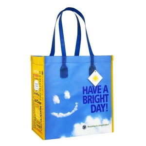 Non Woven Shopping <b>Bag</b> Recylcled Zipper Shoulder PP Webbing Functional Custom Plastic RPET <b>Bag</b> From Vietnam - Product Image 5