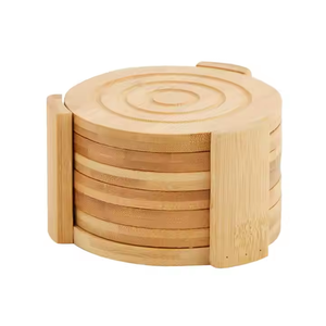 Étanche Bière Boisson Thé Café Tasse Sous-Verre Ensemble Rond En Bois par Crescent Crafts - Product Image 1