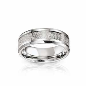 Anillo de Boda para Hombre Jeulia de Acero Inoxidable Chapado en Oro con Incrustaciones de Meteorito Imitado - Product Image 1