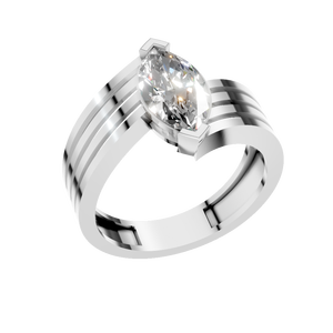 Anillo de Compromiso de Oro Sólido de 14k con Corte Marquesa y Moissanita para Hombre y Mujer, Certificado IGI, Regalo de Lujo - Product Image 1