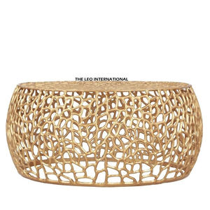 Nouvel arrivage de luxe au design brillant Table basse ovale de salon en nacre pour meubles de maison - Product Image 5