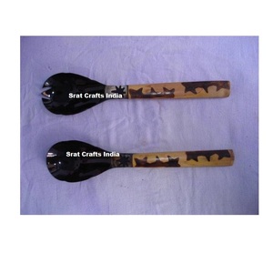 Modern Wedding Horn Soup Ladle & Horn Salad <b>Tongs</b> and Flatware Dining Horn Spoon Set at Affordable Price - Product Image 6