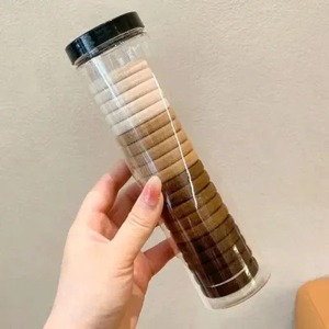 5 Pièces/Boîte Élastiques à Cheveux Haute Élasticité Style Couleurs Bonbon, Accessoires Nœud pour Fille, Anneau à Cheveux, Attache-Queue de Cheval Simple et Tendance - Product Image 4