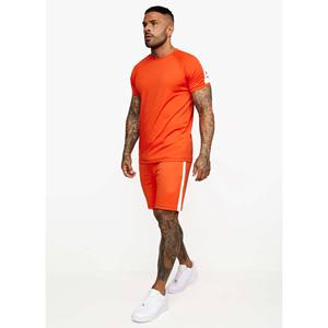 100% Polyester Slim Fit Manches Courtes Ras Du Cou Sécurité Orange Poly Twinset-T-shirts Décontractés et Shorts Ensemble pour L'été - Product Image 1