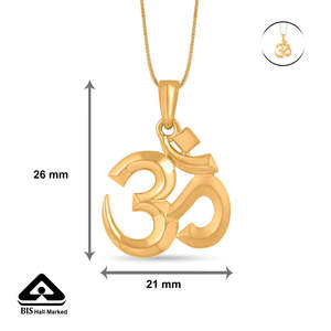 สร้อยคอจี้ทองคำรูปสัญลักษณ์โอมคลาสสิก - Product Image 6