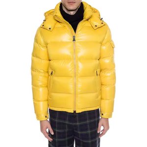 Chaqueta Acolchada de Lona Impermeable y Transpirable para Hombre, Color Amarillo, Invierno, Cierre de Cremallera, Cuello Alto, Informal, Nailon/Poliéster - Product Image 5