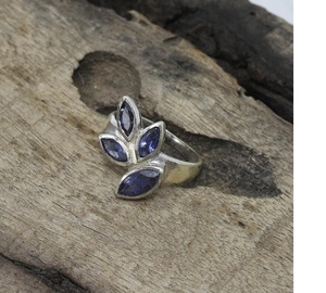 Natural Iolite Gemstone <b>Ring</b> Handmade in 925 Sterling Silver Elegant Minimalist <b>Statement</b> <b>Ring</b> for Women Solid Silver Jewelry - Product Image 2