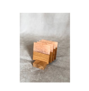 Dessous de verre en bois et résine design 3d Coffee Shop Souvenir Dessous de verre en bois et résine Ensemble de 4 sous-verres pour boissons - Product Image 4