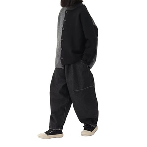 Cardigan décontracté en maille douce bicolore pour enfant, confortable, durable, chaud, de qualité supérieure, à col en V, double boutonnage, coupe décontractée - Product Image 4